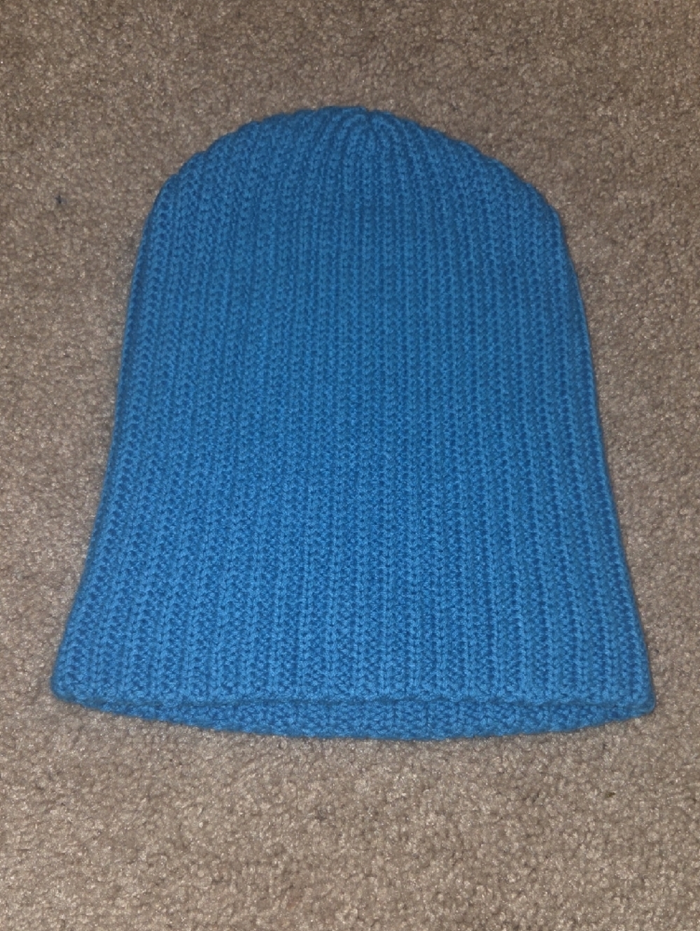 Blue Ribbed Knit Beanie - Picture 2 of 2